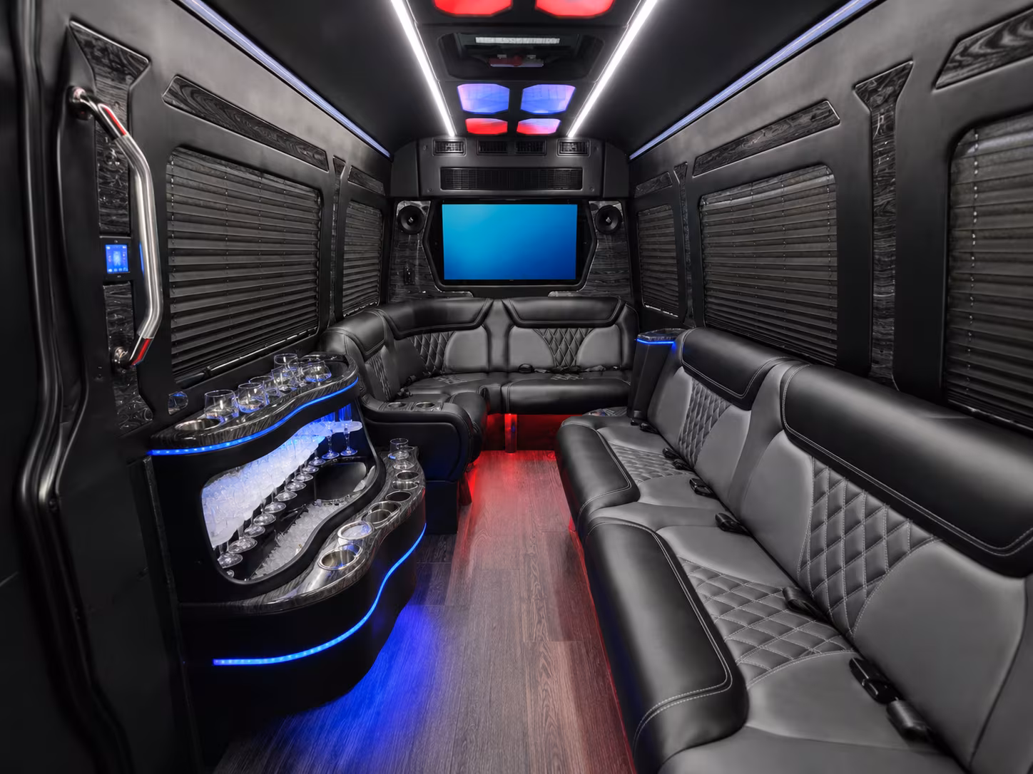 cape coral 40 passenger party bus interior