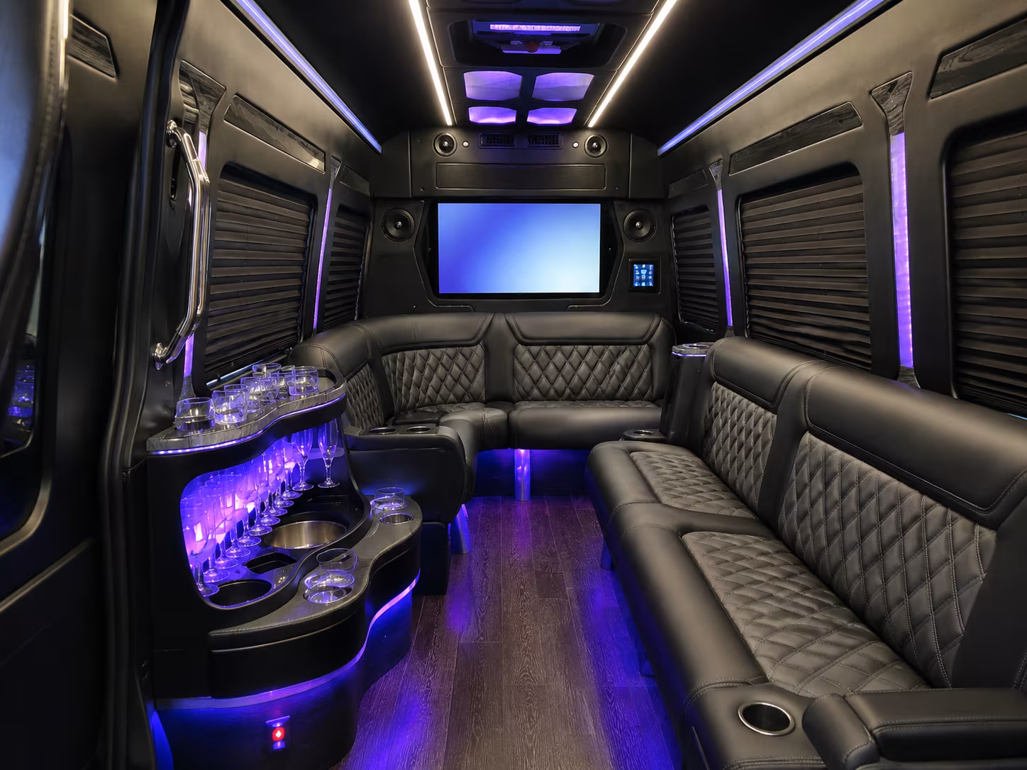 cape coral 50 passenger party bus interior