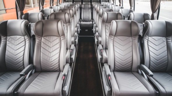 56 passenger charter bus interior view